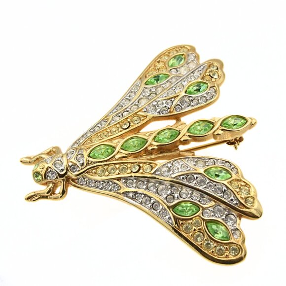 Enchanting SWAROVSKI Crystals Green Butterfly Limited Edition 1997 Brooch - Picture 3 of 7